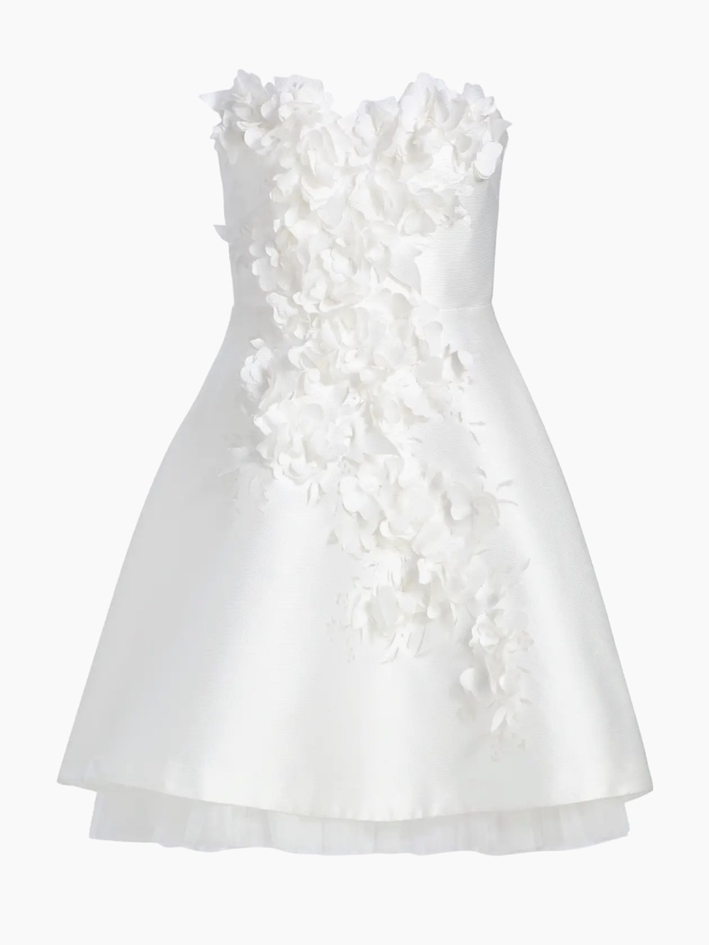 Floral Appliqué Strapless Cocktail Dress